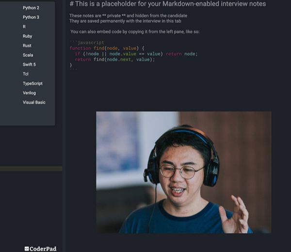 CoderPad video and audio chat helps gain trust and confidence with interview candidates