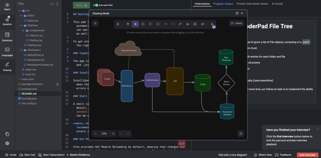 A pad with the drawing mode screen open.
