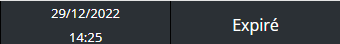 Le champ de score comporte le mot "expiré".