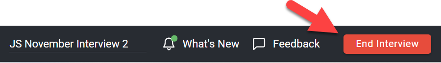 Le bouton de fin d'entretien est mis en évidence dans le coin inférieur droit d'un pad ouvert.