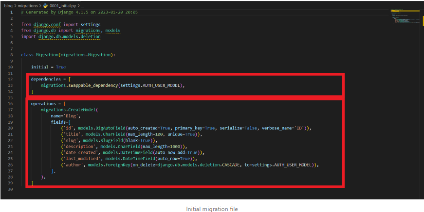Initial migration file
