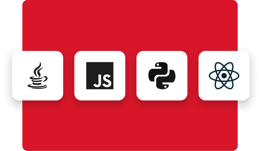 Question bank with 70+ skills evaluated: javascript, java, python, react